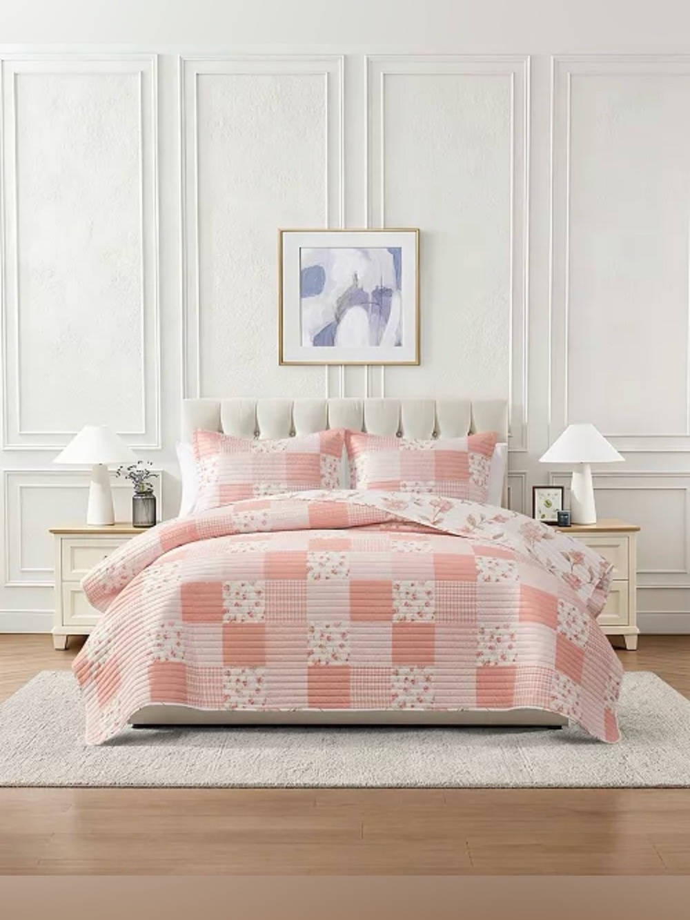 Pinsonic Patchwork Reversible 3-Piece Quilt Set, Full/Queen